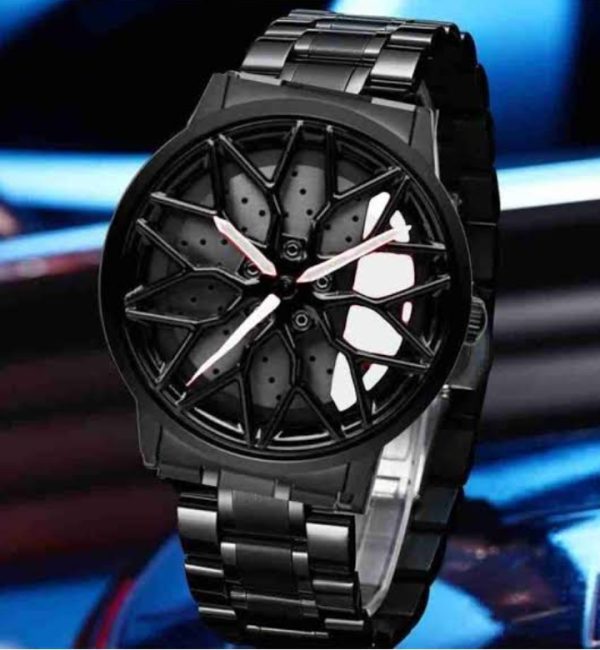 rotating-wheel-watch-stylish-unique-timepiece-car-sport-rim-hub-wheel-wristwatch-for-mens-random-color-and-random-designs - 1